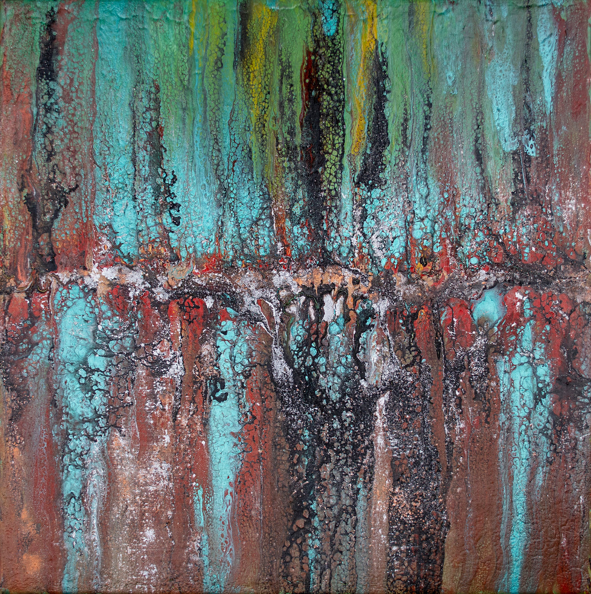 Aurora - acrylic pour painting by Pauline Hynds Bari
