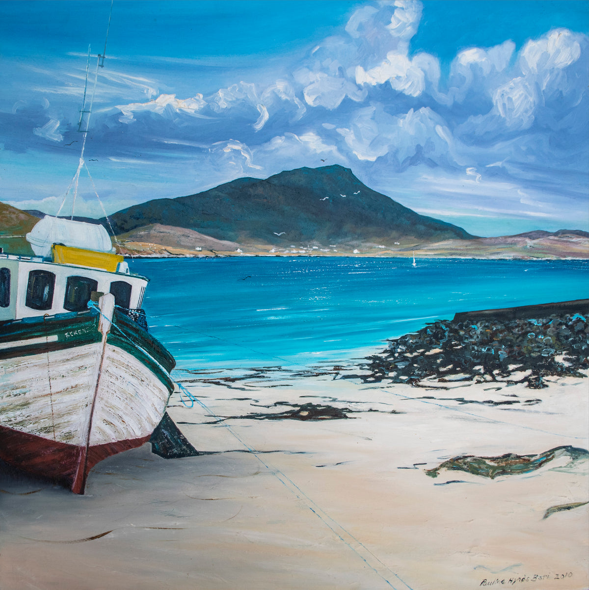Eoin's Boat, Vatersay - oil painting by Pauline Hynds Bari