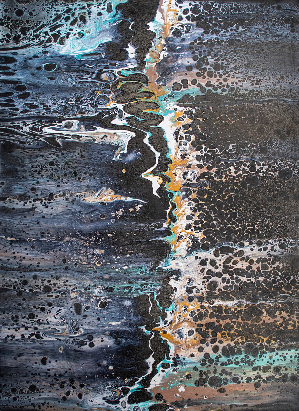 Reflections - acrylic pour painting by Pauline Hynds Bari