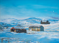 Snow on Vatersay - oil painting by Pauline Hynds Bari