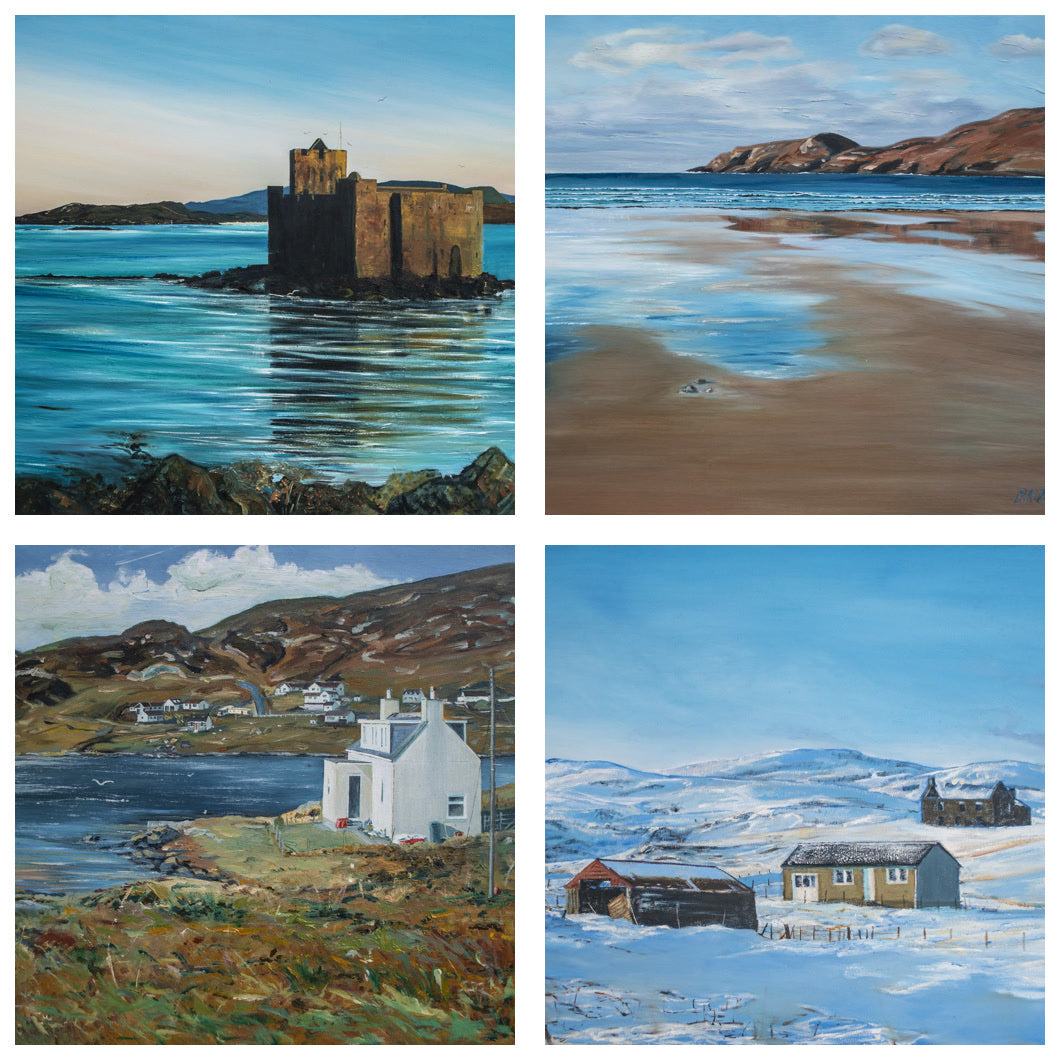 Set of four coasters — details from oil paintings by Pauline Hynds Bari